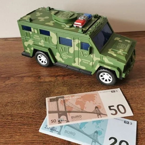 گاوصندوق طرح ماشین ارتشی سبز Military Car Safe Box -اسباب بازی